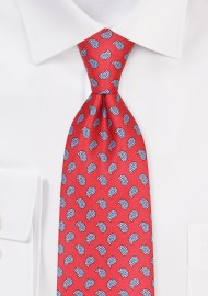 Paisley Print Tie in Bold Red