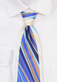 80s Retro Designer Tie in Blue
