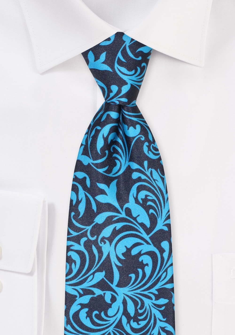 Statement Paisley Tie in Aqua, Red, and Black
