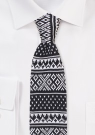 Black Fair Isle Knit Tie