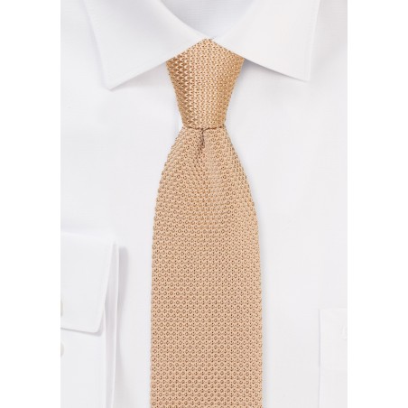 Solid Knit Tie in Wheat