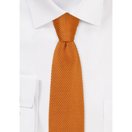 Cinnamon Knit Tie with Pointed Tip