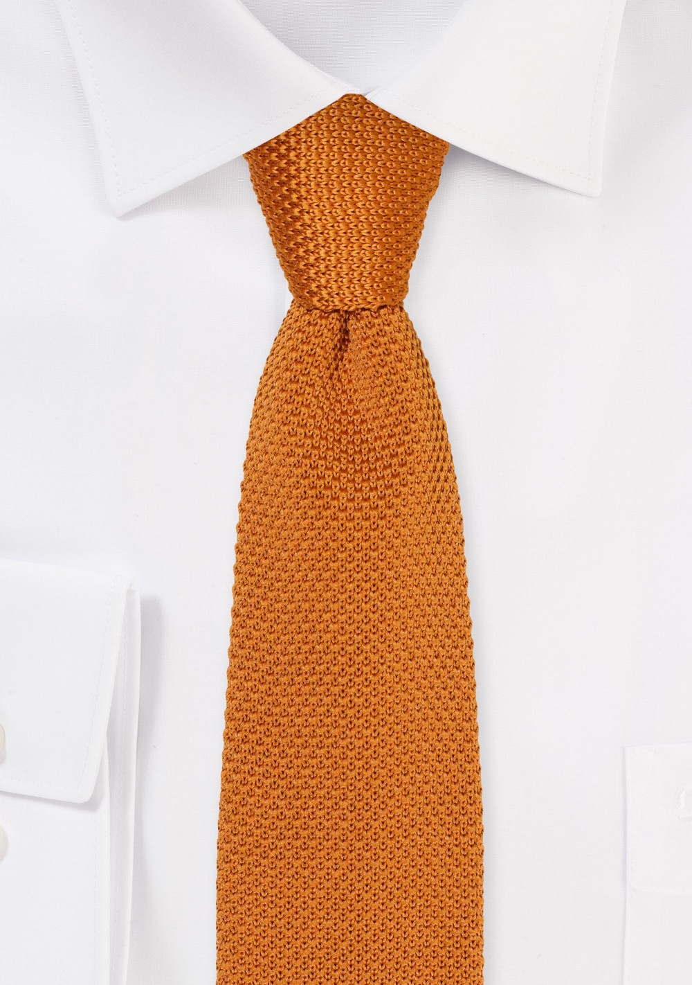 Cinnamon Knit Tie with Pointed Tip