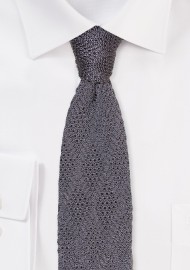 Silk Knit Silk Tie in Dress Gray