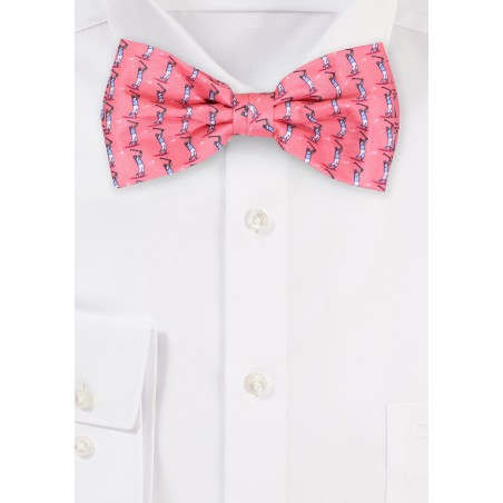 Golfing Bowtie in Coral Red