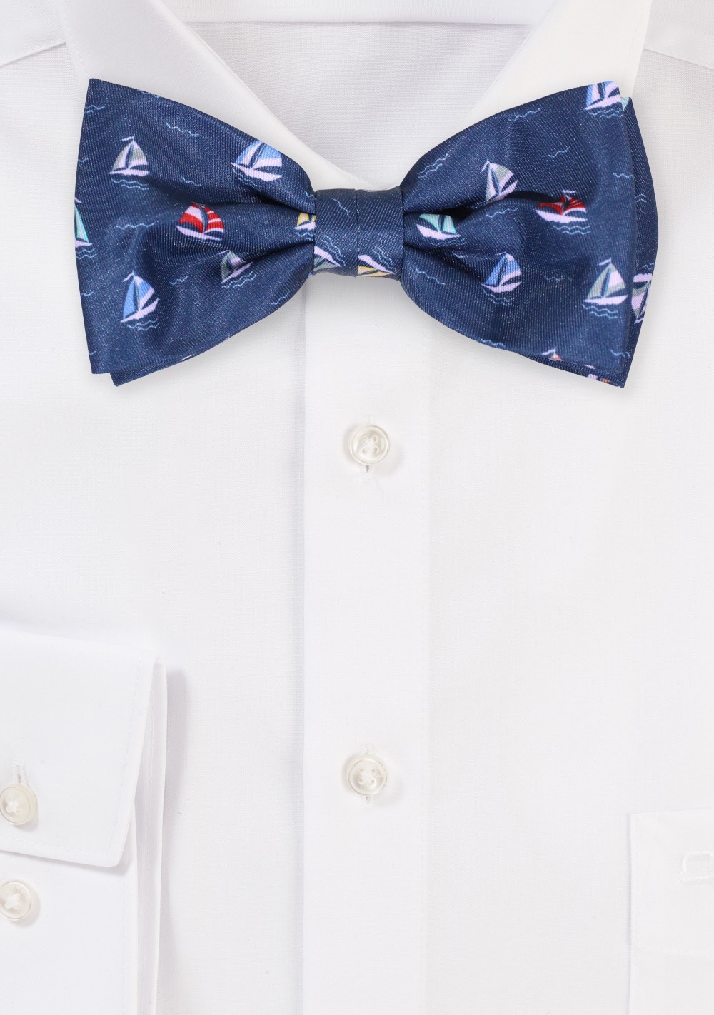 Navy Bow Tie with Sailing Yachts