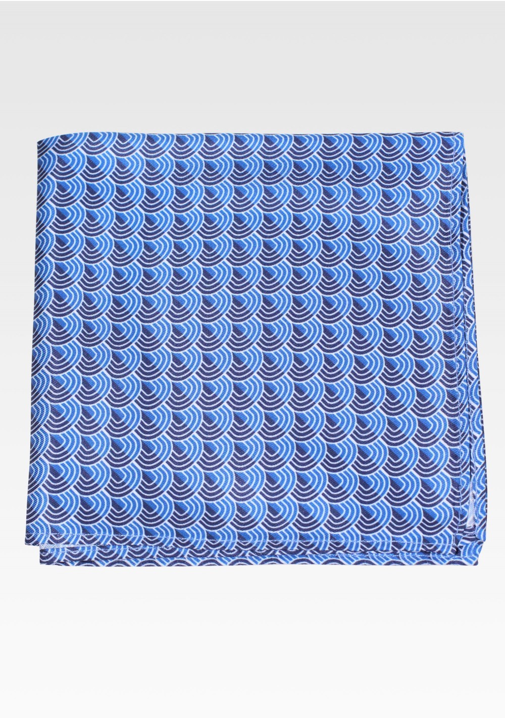 Geometric Seashell Print Pocket Square