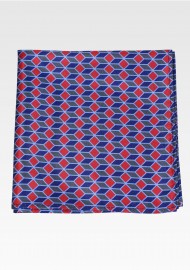 Chevron Check Hanky in Red and Blue