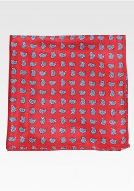 Intricate Paisley Print Hanky in Red
