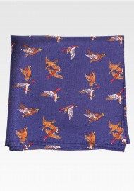 Flying Duck Pocket Square in Navy