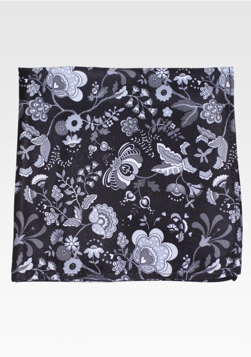 Black and Silver Paisley Hanky