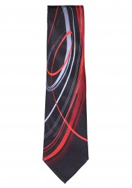 Vintage Print Tie in Black and Red Bottom design