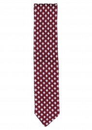 Fleur De Lis Silk Knit Tie in Burgundy;  Tip of Tie