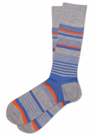 Striped Socks in Orange, Gray, Navy