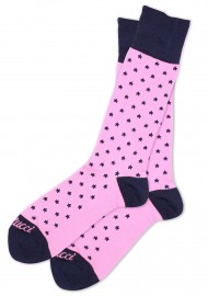 Pink and Navy Star Design Socks