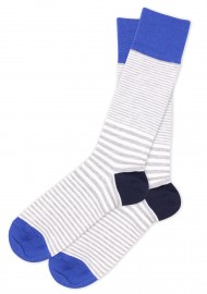 Gray, White, Blue Striped Socks
