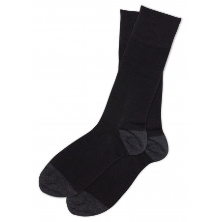 Solid Black Mens Dress Socks