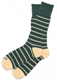 Hunter Green and Yellow Striped Socks