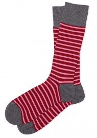 Dress Socks in Gray and Burgundy Stripes