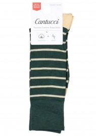 Hunter Green and Yellow Striped Socks Packaging
