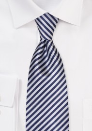 Black and Gray Repp Stripe Tie in XL