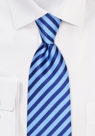 Striped XL Mens Tie in Blues