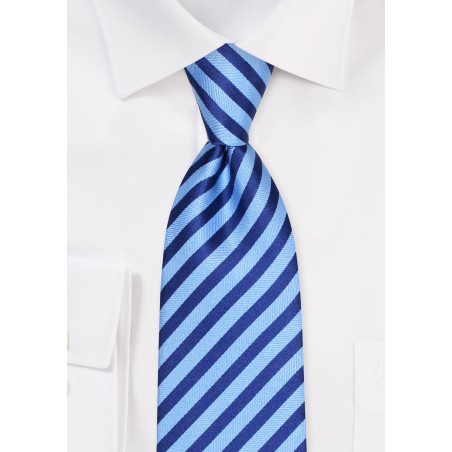 Striped XL Mens Tie in Blues