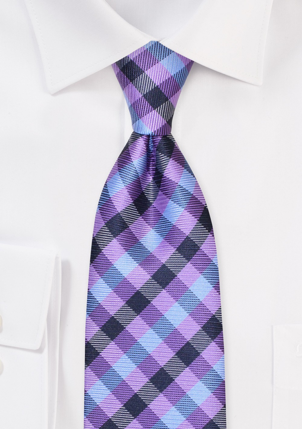XL Gingham Tie in Blue and Pink