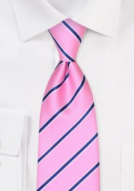 Pink Repp Tie in Extra Long Length