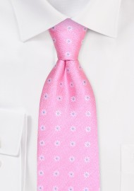 XL Pink Tie with Tiny Florals