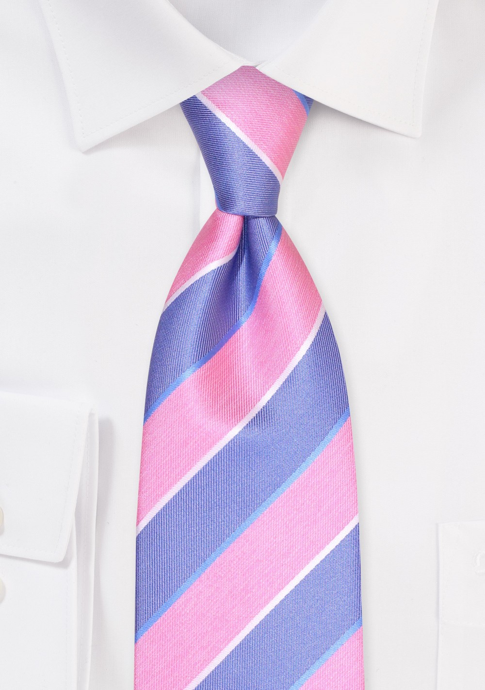 Stripe XL Designer Tie in Pink and Blue
