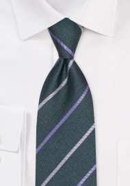 Pine Green Striped XL Tie