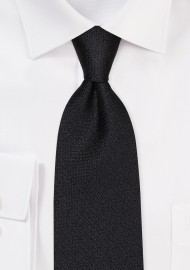 Matte Black Silk Tie in XL