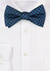 Navy Bow tie with Embroidered Shamrocks