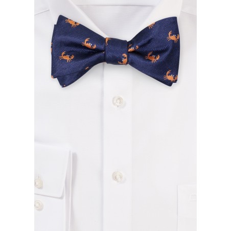 Navy Bow Tie with Crabs