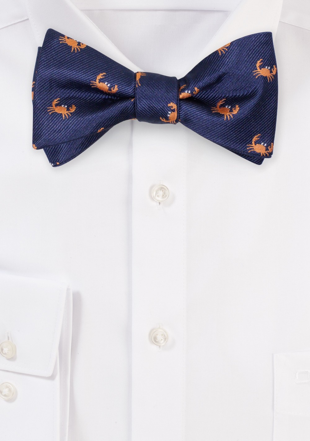 Navy Bow Tie with Crabs