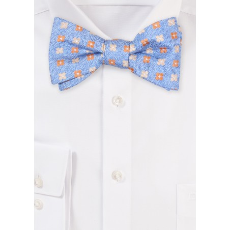 Pale Blue Bow Tie with Orange and Yellow Florals