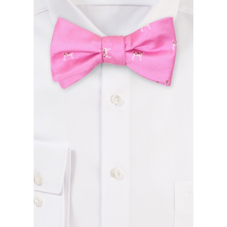 Pink Bow Tie with Tiny Dogs