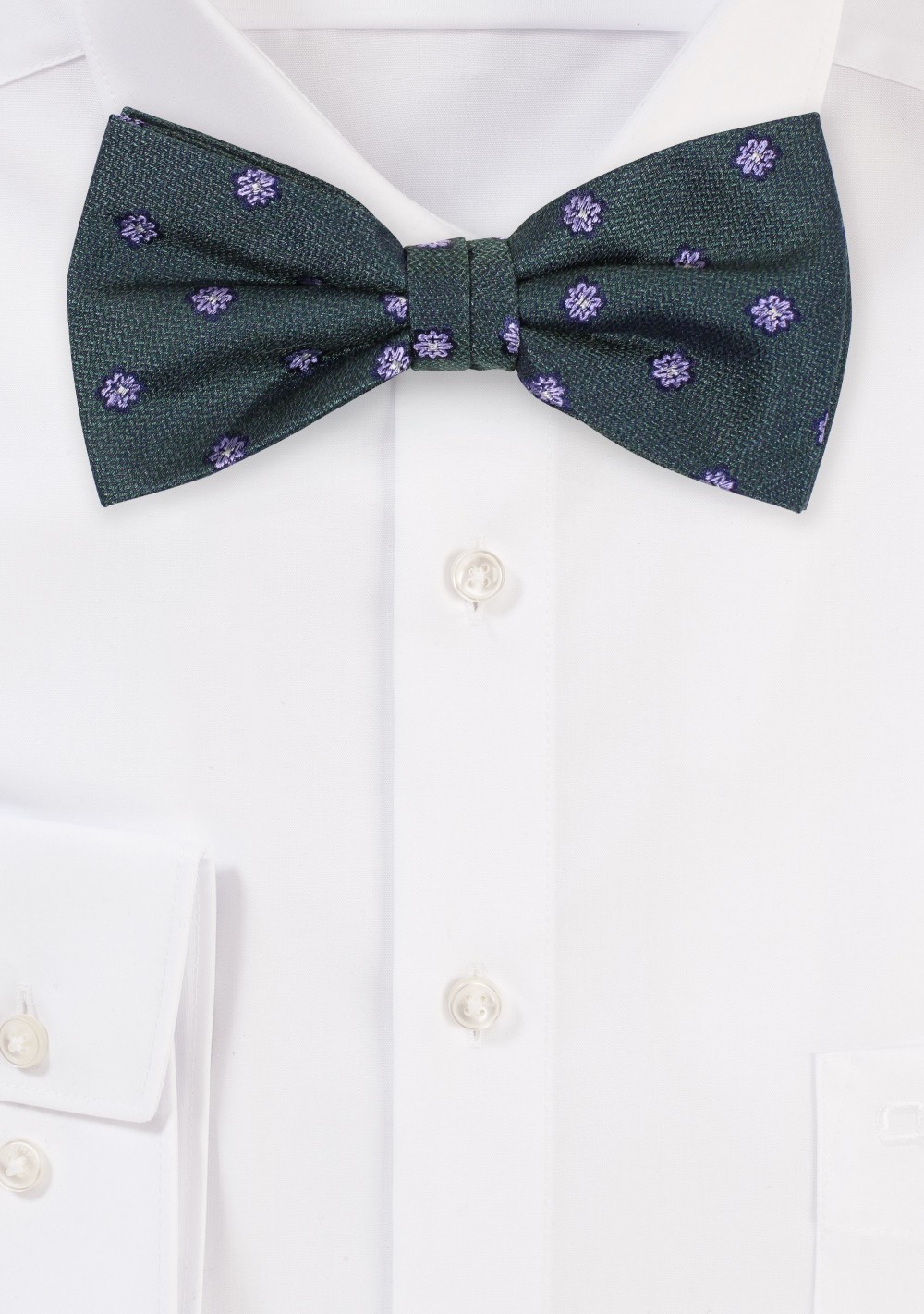 Pine Green Floral Bow tie