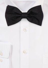 Fine Pique Bow Tie in Black Silk