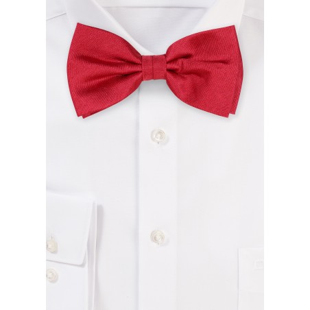 Red Bow Tie in Matte Raw Silk