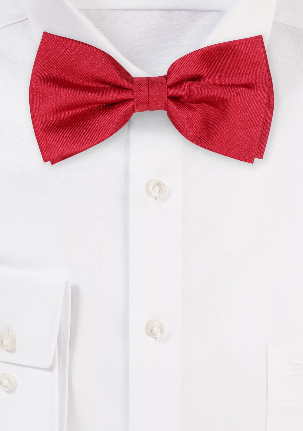 Red Bow Tie in Matte Raw Silk