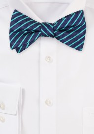 Bow Tie in Thin Repp Stripe Design