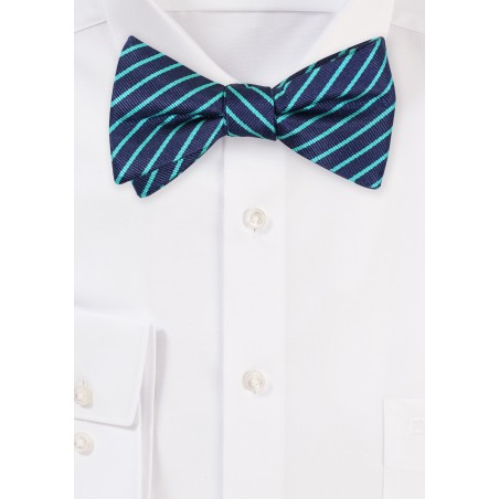 Bow Tie in Thin Repp Stripe Design