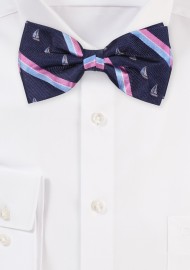 Navy and Pink Bowtie with...