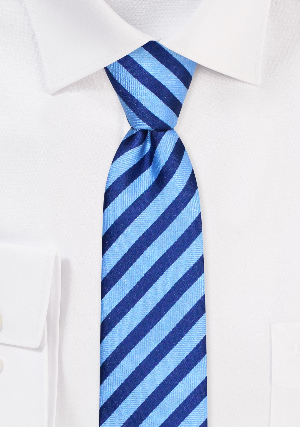 Blue Striped Skinny Tie