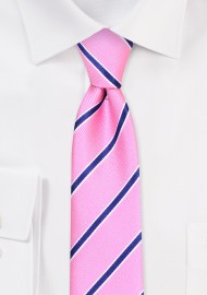 Repp Skinny Tie in Pink