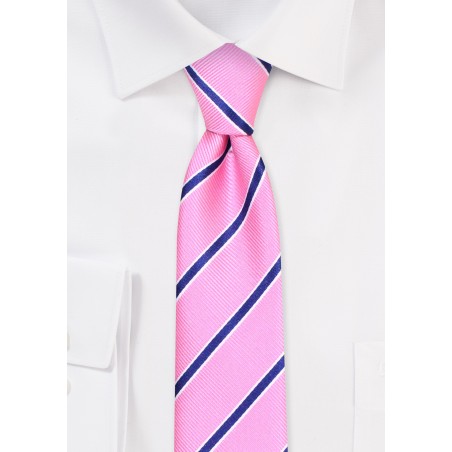 Repp Skinny Tie in Pink