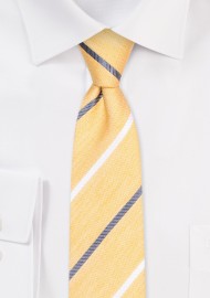 Summer Yellow Striped Skinny Tie