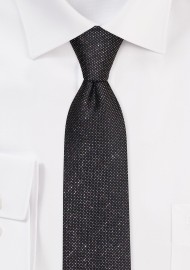 Black Skinny Tie with Silver Sparkle